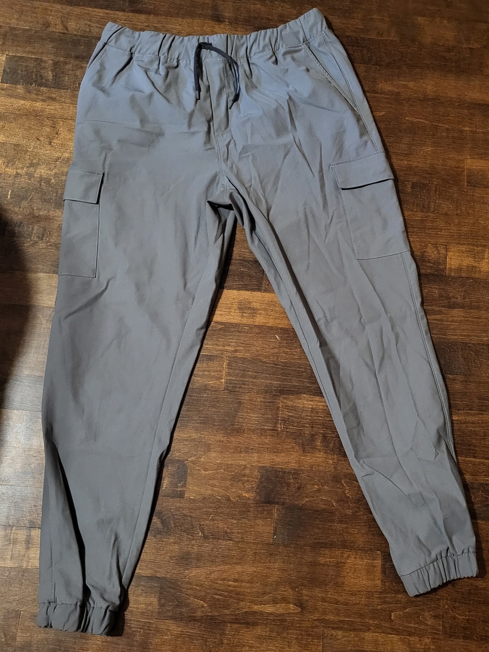 Zyia DelanceyGray Cargo Jogger Pants - Elastic Waist Large